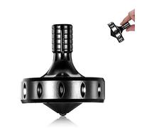 Precision Metal Spinning Top, Perfectly Balanced, Spin Smooth, Extra Long Spin Time, More than 12 Minutes, Portable EDC Stress Relieving toys Toy (S, Black)