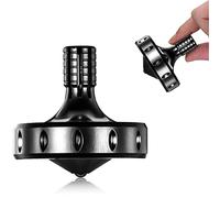 Precision Metal Spinning Top, Perfectly Balanced, Spin Smooth, Extra Long Spin Time, More than 12 Minutes, Portable EDC Stress Relieving toys Toy (M, Black)