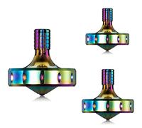 Precision Metal Spinning Top, Perfectly Balanced, Spin Smooth, Extra Long Spin Time, More than 12 Minutes, Portable EDC Stress Relieving toys Toy (3PCS L+M+S, Iridescent)
