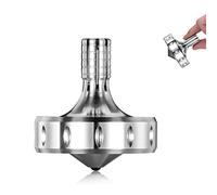 Precision Metal Spinning Top, Perfectly Balanced, Spin Smooth, Long Rotation Time, Easily Over 10 Minutes, Portable EDC Toy (S, Silver)