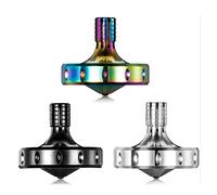 Precision Metal Spinning Top, Perfectly Balanced, Spin Smooth, Long Rotation Time, Easily Over 10 Minutes, Portable EDC Toy (3PCS L, Black+Silver+Iridescent)