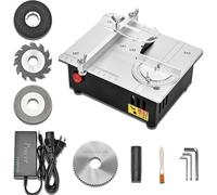 Precision Mini Electric Table Saw, DIY Hobby Handmade Woodworking Bench Cutting Machine Adjustable Cut Depth Small Desktop Saw for Miniature Wood Craft (Style-1)