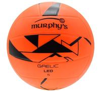 Murphy's LED Light Up Gaelic Training Football, Glow in Dark, Rechargeable & Water-Resistant, Fluo Orange, Premium Rubber Construction, Size 5