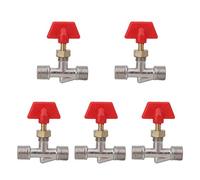Precision Needle Valve 1/4 Inch for Air Compressors with Durable Brass Construction High Flow Control Five-Piece Set for DIY Mechanics Industrial Air Pump Maintenance Replacement Parts