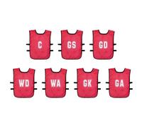 Precision Netball Training Bibs 7 Units Red Youths Man