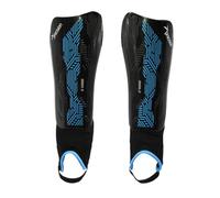 Precision Origin Shin & Ankle Guards Leg Protection Light Weight (Black/Cyan, Medium)
