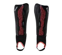 Precision Origin Shin & Ankle Guards Leg Protection Light Weight (Black/Red, Large)