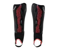 Precision Origin Shin & Ankle Guards Leg Protection Light Weight (Black/Red, Medium)
