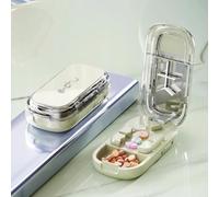 Precision Pill Cutter - Versatile Tablet Cutters for Small & Large UK Pills - Tablets Splitter Ideal for Accurate Quarters & Halves - Secure Blade - Compact Size for Travel - Easy for Arthritis Hands