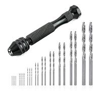 Precision Pin Vise Hand Drill Set with 25 Pcs Micro Mini Twist Drill Bits