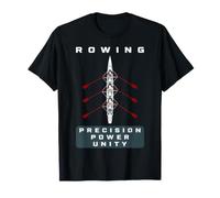 Precision Power Unity Minimalist Rowing Line Art T-Shirt