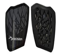 Precision Pro Fusion Flex Shin Guards, Lightweight Football Protection with TPU Shell, EVA Foam Cushioning, Elasticated Sleeves Pads, Black, Medium