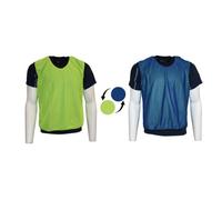 Precision Reversible Mesh Training Bibs, Kids Multi Sport Dual Colour Unisex Design, Football Hockey Rugby, Breathable Polyester, Yellow/Royal, 10-14 Years