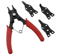 Precision Ring Plier - 4 In 1 Metal Clip Removal Tool, Durable Spring Loaded Construction, Multi Purpose Hand Repair Kit, Strong Mechanic Utility With Interchangeable Tip Configuration | Ideal For Aut