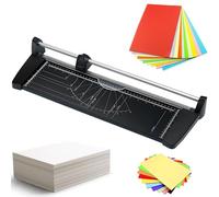 Precision Rotary Paper Trimmer, Heavy Duty Steel Base, Smooth Glide Cuts 10 Sheets, Safety Guard & Etched Ruler, Compact Craft Office Tool for Home & Office