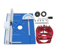 Precision Router Lift with Top Plate Aluminum Elevating System for Engraving Machines Compatible with 64-65mm Router Bits - & Adjustable (Blue)