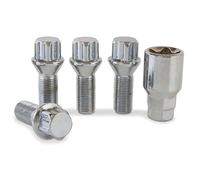 Precision - Silver Locking Wheel Bolts - Compatible with BMW X1 - M14 x 1.25 x 28mm - 60 Degree Taper - SFP