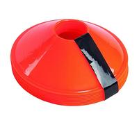 Precision Sleeved Saucer Cones Set of 10, Training Marker Cone for Football Drills, Agility, Speed, Coaching, PE Lessons, Indoor and Outdoor Practice, Orange