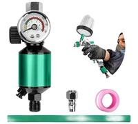 Precision Spray Pressure Valve with Oil and Water Separation Function for Consistent Airflow Control in Painting and Industrial Air Tools (Green)