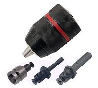 Precision Spring Collet Set Metal Heavy Duty 1/2-20UNF 13mm Keyless Drill Chuck Hex Shank/SDS/Socket Square Female Adaptor Hardware Tool Professional Lathe Milling Tool(Chuck and Shank Set)