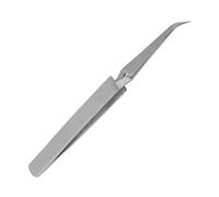 Precision Stainless Steel SMD Soldering Tweezers Cross Lock Reverse Tweezers with Fine Curved Tip Industrial Tweezers