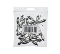Precision Standard Needle Adaptors, 3mm Stainless Steel Inflation Needles, Pack of 24, White