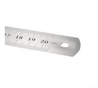 Precision Steel Ruler 30cm CM MM Dual Scale Clear(20cm) | Thickened gauge metal, for no bending under pressure, construction, silver finish, long lasting