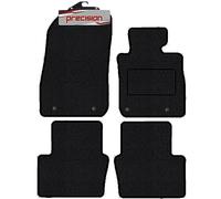 Precision - Tailored Business Class Car Mats - Intended for Mazda CX-3 2015-2022 - 4 Piece Set - Non-Slip Floor Mats - Black Carpet - Red Twist Binding - Fittings Clips - SFP