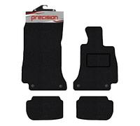Precision - Tailored Business Class Car Mats - Intended for Mercedes E Class 2017-2022 - 4 Piece Set - Non-Slip Floor Mats - Black Carpet - Black Binding - Fittings Clips - SFP