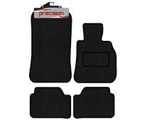 Precision - Tailored Car Mats - Intended for BMW 1 Series 2009-2020 E88 Convertible - 4 Piece Set - Non-Slip Floor Mats - Black Carpet - Sports Check Binding - Fittings Clips - SFP