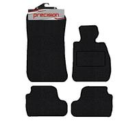 Precision - Tailored Car Mats - Intended for BMW 3 Series 2007-2013 E93 Cabriolet - 4 Piece Set - Non-Slip Floor Mats - Black Carpet - Grey Binding - Fittings Clips - SFP