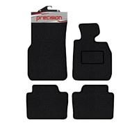 Precision - Tailored Car Mats - Intended for BMW 3 Series 2012-2019 F30 Saloon - 4 Piece Set - Non-Slip Floor Mats - Black Carpet - Black Binding - Fittings Clips - SFP