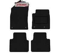 Precision - Tailored Car Mats - Intended for Citroen C3 Aircross 2017-2022 - 4 Piece Set - Non-Slip Floor Mats - Black Carpet - Silver Check Binding - Fittings Clips - SFP