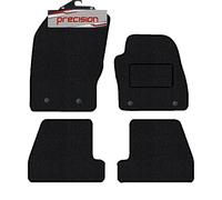 Precision - Tailored Car Mats - Intended for Ford Focus 2011-2018 MK3.5-4 Piece Set - Non-Slip Floor Mats - Black Carpet - Black Binding - Fittings Clips - SFP