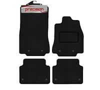Precision - Tailored Car Mats - Intended for Jaguar XF & XF Sportbrake 2014-2016 - 4 Piece Set - Non-Slip Floor Mats - Black Carpet - Red Check Binding - Fittings Clips - SFP
