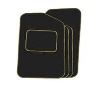 Precision - Tailored Car Mats - Intended for Jaguar XJS 1975-1996 - 4 Piece Set - Non-Slip Floor Mats - Black Carpet - Yellow Twist Binding - Fittings Clips - SFP