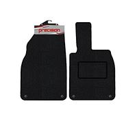Precision - Tailored Car Mats - Intended for Porsche Cayman 2013-2016 - 2 Piece Set - Non-Slip Floor Mats - Black Carpet - Red Check Binding - Fittings Clips - SFP