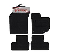Precision - Tailored Car Mats - Intended for Suzuki Splash 2008-2014 - 4 Piece Set - Non-Slip Floor Mats - Black Carpet - Silver Twist Binding - Fittings Clips - SFP
