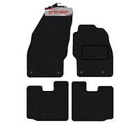 Precision - Tailored Car Mats - Intended for Vauxhall Adam 2012-2022 - 4 Piece Set - Non-Slip Floor Mats - Black Carpet - Yellow Check Binding - Fittings Clips - SFP