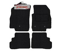 Precision - Tailored Car Mats - Intended for Vauxhall Viva 2015-2022 - 4 Piece Set - Non-Slip Floor Mats - Black Carpet - Red Check Binding - Fittings Clips - SFP