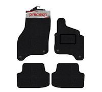 Precision - Tailored Car Mats - Intended for Volkswagen E-Golf 2015-2020 - 4 Piece Set - Non-Slip Floor Mats - Black Carpet - Sports Check Binding - Fittings Clips - SFP