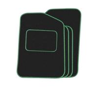 Precision - Tailored Car Mats - Intended for Volkswagen ID4 2020-2022 - 4 Piece Set - Non-Slip Floor Mats - Black Carpet - Green Check Binding - Fittings Clips - SFP