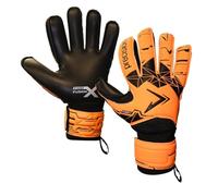 Precision Training Fusion X Flat Cut Essential Football Adult's Goalkeeper Gloves, Fluo Orange, 10