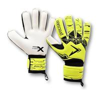 Precision Training Fusion X Flat Cut Essential Football Kid's Goalkeeper Gloves, Fluo Yellow, 3