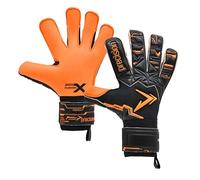 Precision Training Fusion X Pro Negative Contact Duo Grip Professional Football Junior Goalkeeper Gloves, White, 6