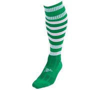 Precision Training Hooped Pro Football Socks, Green/White, Large Boy, K-REY-710YGW