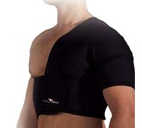 Precision Training Neoprene Half Shoulder Support (Left) - Black/Red, Large