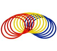 Precision Training Speed Agility Rings Hoops - Red/Yellow/Blue, 45 Cm