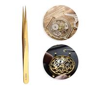 Precision Tweezers for Watch & Jewelry, Antimagnetic Tweezers High Hardness Stainless Steel Watch Tweezer + Watch Repair Tweezers for Men & Women(1#)