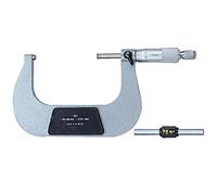 Precision Vernier Caliper 75 100mm Metric Outside Micrometer Carbide Body Stainless Steel Anvil Locking Device Chrome Plated Ratchet Thimble for Accurate Measurement